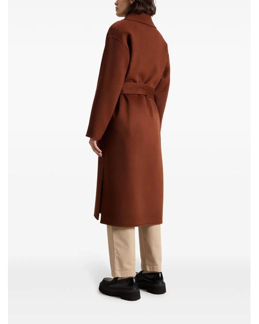 Woolrich Brown Belted Wool Coat