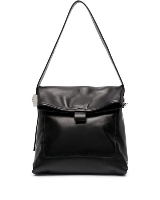 Off-White c/o Virgil Abloh Black Ow Booster Medium Leather Shoulder Bag
