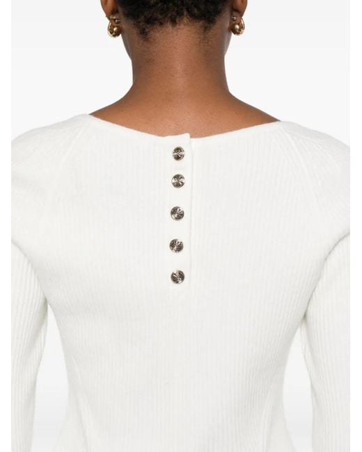 Maje スクエアネック トップ White