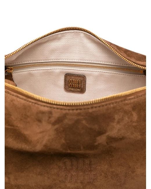 Miu Miu Brown Spirit Suede Shoulder Bag