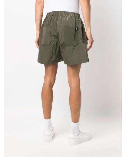 Mackintosh Green Logo-Patch Track Shorts for men