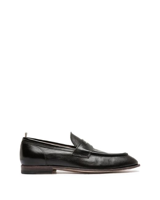 Officine Creative White Mocassins Solitude 001 En Cuir À Bords Dentelés for men