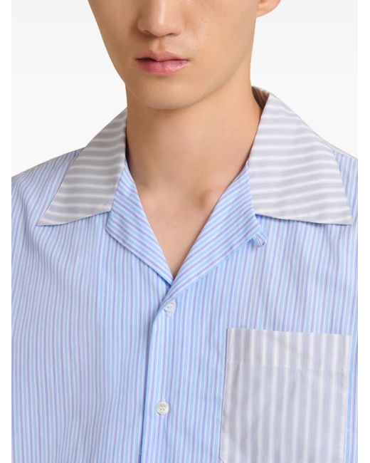 Marni Blue Striped-Pattern Shirt for men