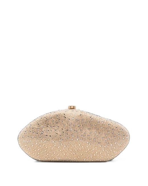 Cult Gaia Natural Caldera Crystal-Embellished Clutch Bag