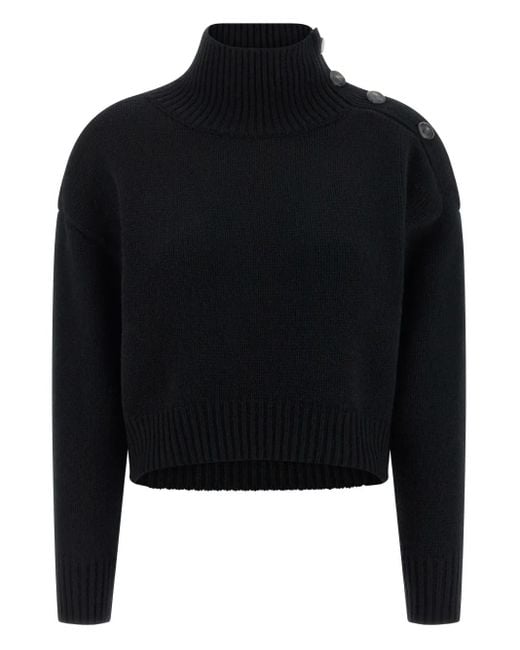 Yves Salomon Black Pullover Mit Rollkragen