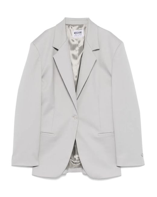 Moschino Single-Breasted Blazer in Gray | Lyst