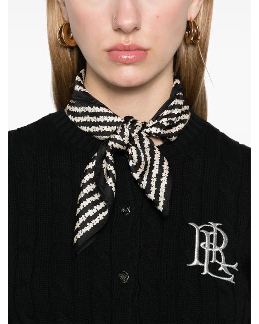 Cardigan À Logo Brodé Ralph Lauren en coloris Black