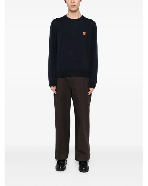Maison Kitsuné Black Bold Fox Head Patch Sweater for men