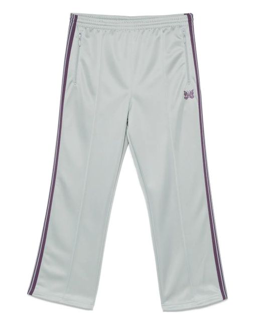 Needles Gray Butterfly-Embroidered Track Pants for men
