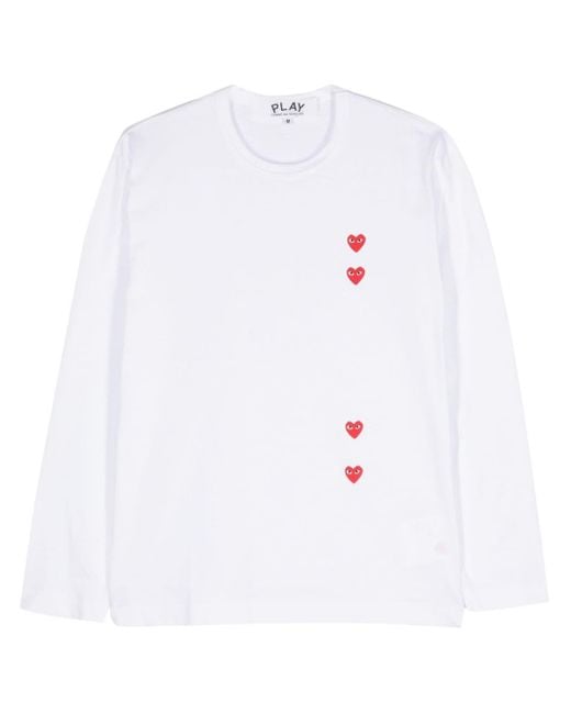 COMME DES GARÇONS PLAY White T-Shirt mit Herz-Print
