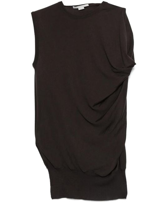 Stella McCartney Black Draped Knit Top