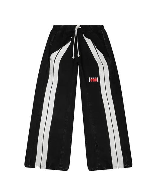 RIVINGTON roi Rebis Black Apocrypha Side-Stripe Trousers for men