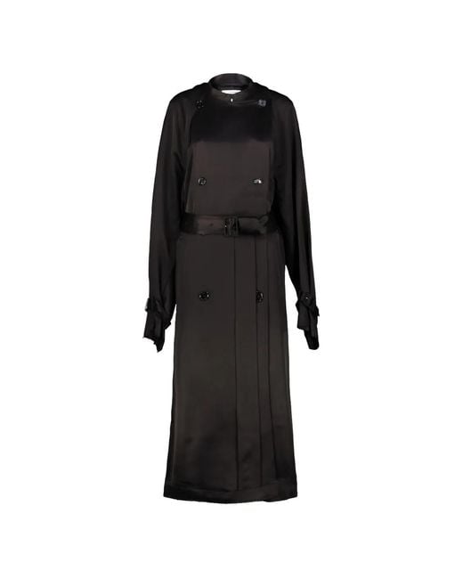 Totême Black Satin Trenchcoat