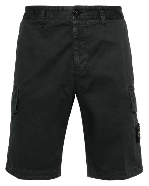 Stone Island Gray Cotton Cargo Bermuda Shorts for men