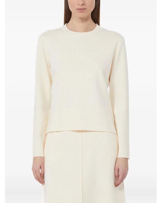Jersey con logo en relieve Max Mara de color White