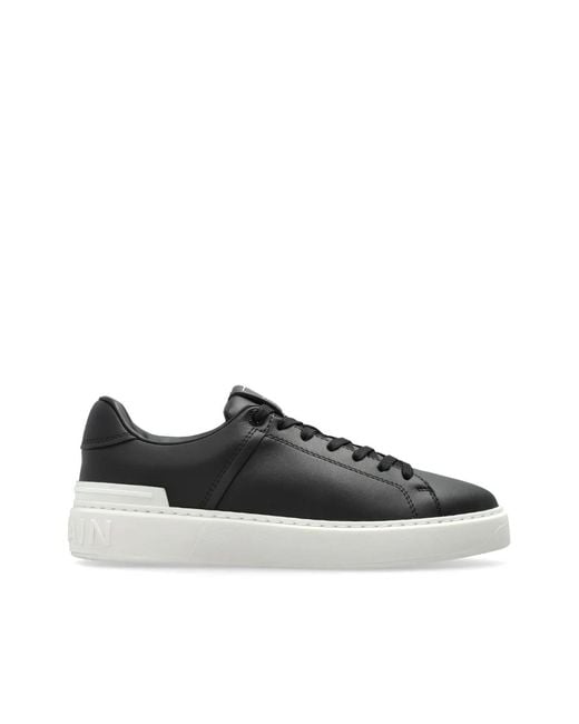 Balmain Black B-Court Smooth Leather Trainers