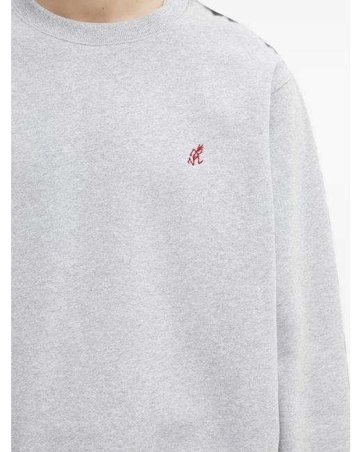 Gramicci Gray Logo-Embroidered Crew-Neck Sweater for men