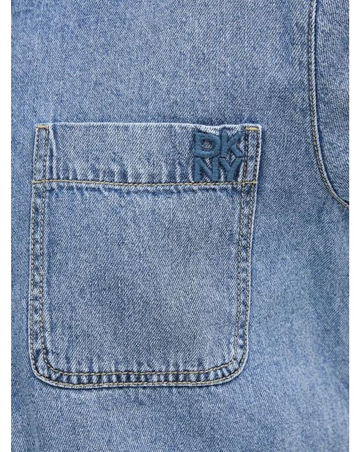 DKNY Blue Belted Denim Mini Dress