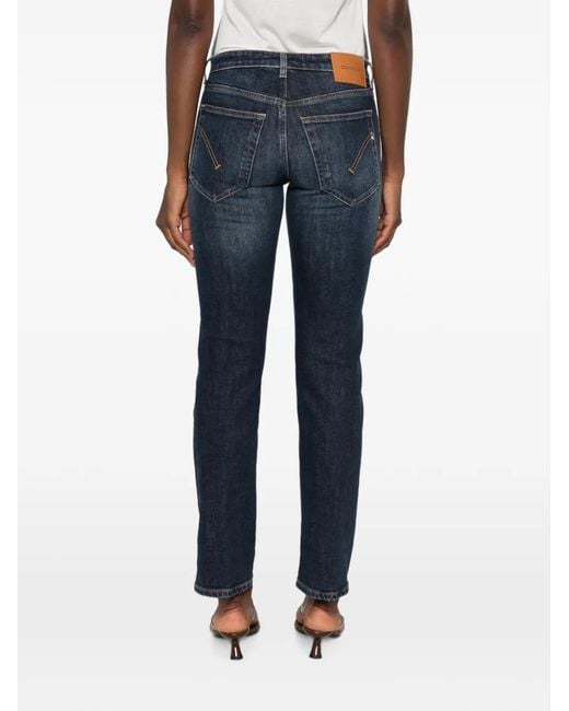 Dondup Blue Coco Faded Straight-Leg Jeans