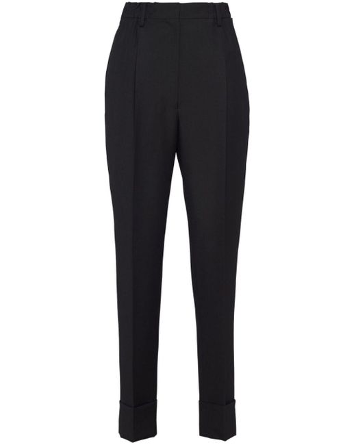 Prada Blue Pressed-Crease Tailored Trousers