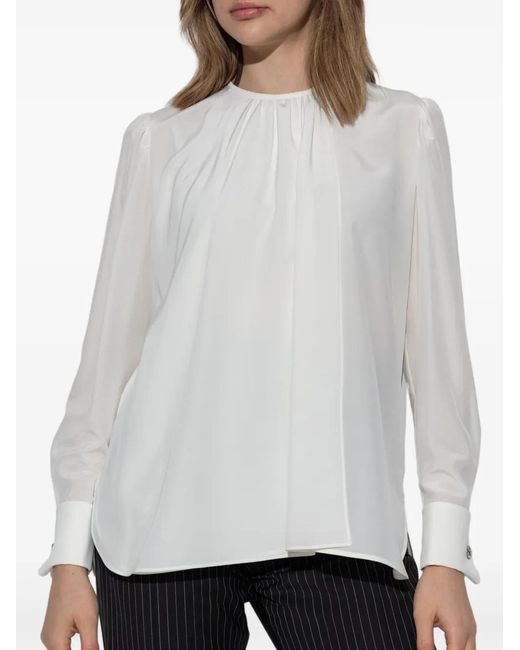 Max Mara White Silk Blouse