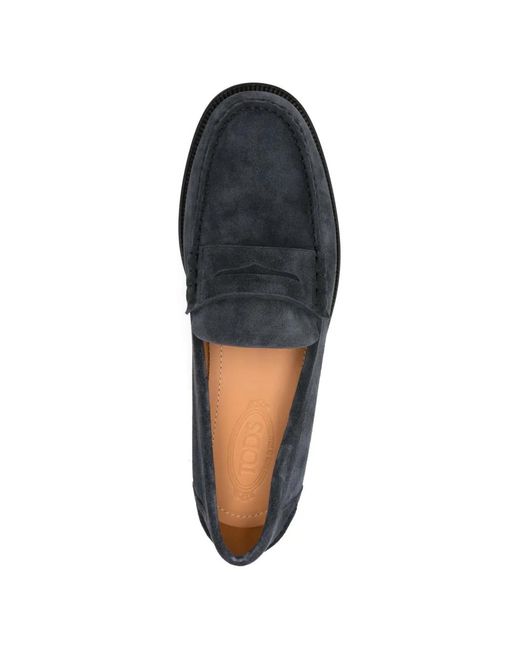 Tod's Blue Penny Leather Loafers for men