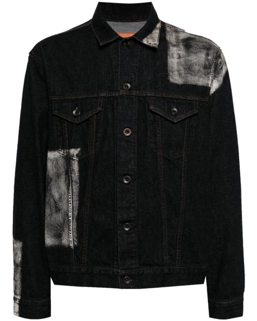Yohji Yamamoto Black Panelled Denim Jacket for men