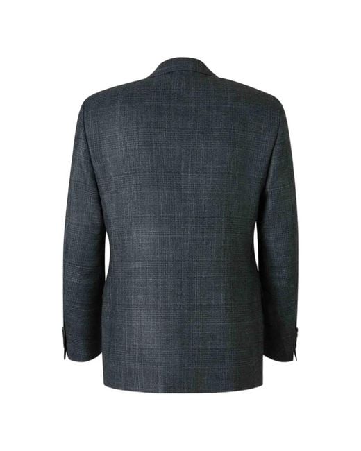 Canali Black Checked Single-Breasted Jacket for men