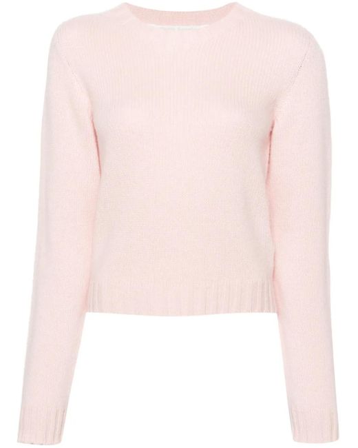 Palm Angels Pink Logo Wool Blend Sweater