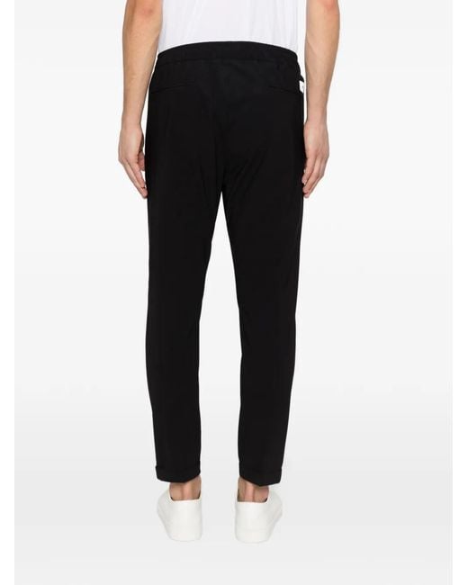 Pmds Black Elasticated-Waistband Pressed-Crease Trousers for men