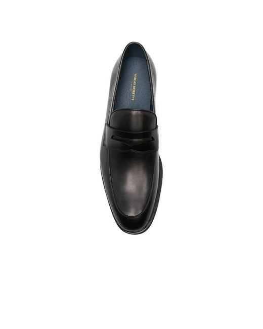 SERGIO MORETTI FIRENZE Black Leather Loafers for men