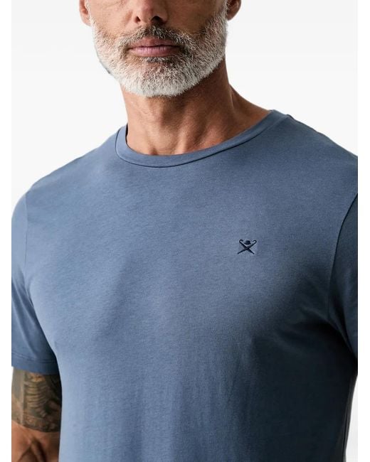 Hackett Blue Logo-Embroidered T-Shirt for men
