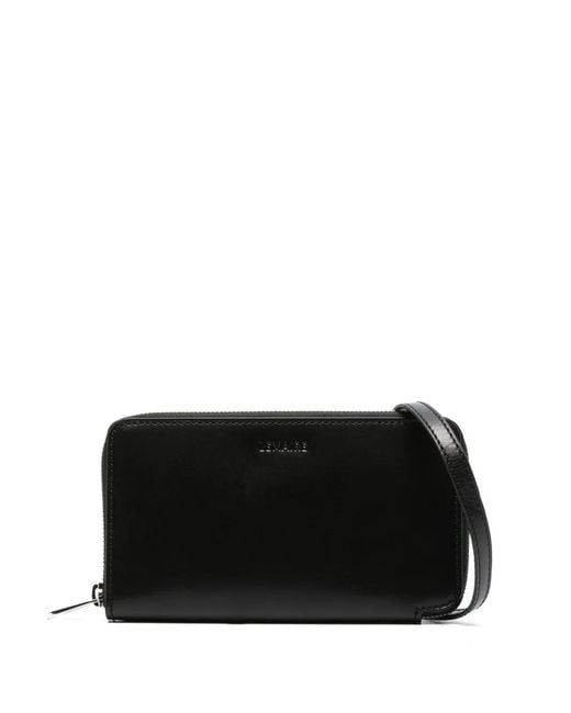 Lemaire Black Continental Leather Wallet