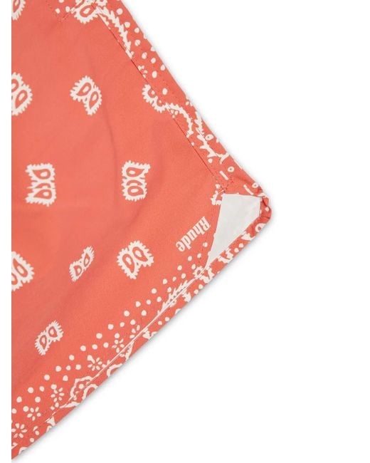 Rhude Red Bandana-Print Swimming Shorts for men