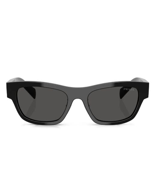 Prada Black Geometric-Frame Sunglasses