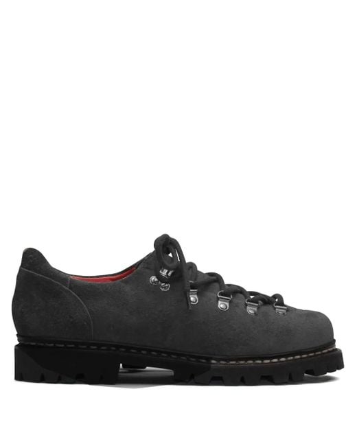 Paraboot Black Lace-Up Low-Top Suede Shoes for men