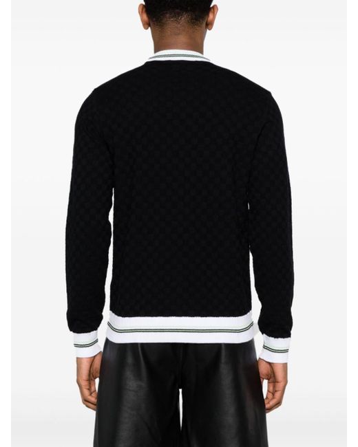 Versace Contrasto Pullover mit Schachbrettmuster in Black für Herren