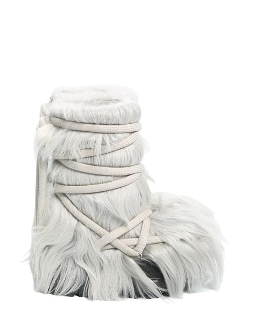 Rick Owens White Lunar Mega Tractor Boots