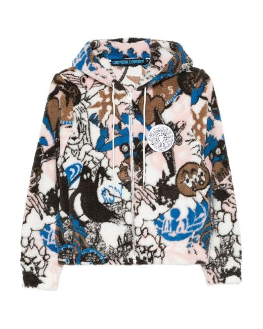 Chopova Lowena Blue Engine Party Fleece Hoodie