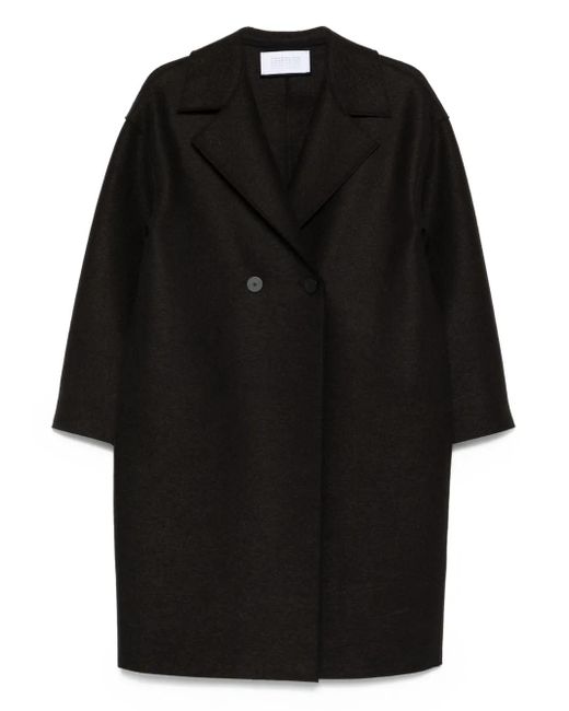 Harris Wharf London Black Double-Breasted Wool Coat