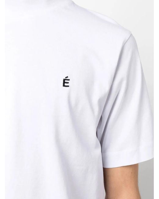 Etudes Studio White Logo-Embroidered Oversize T-Shirt for men
