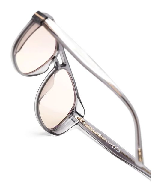 Tom Ford Natural Pilot-Frame Tinted-Lenses Sunglasses for men