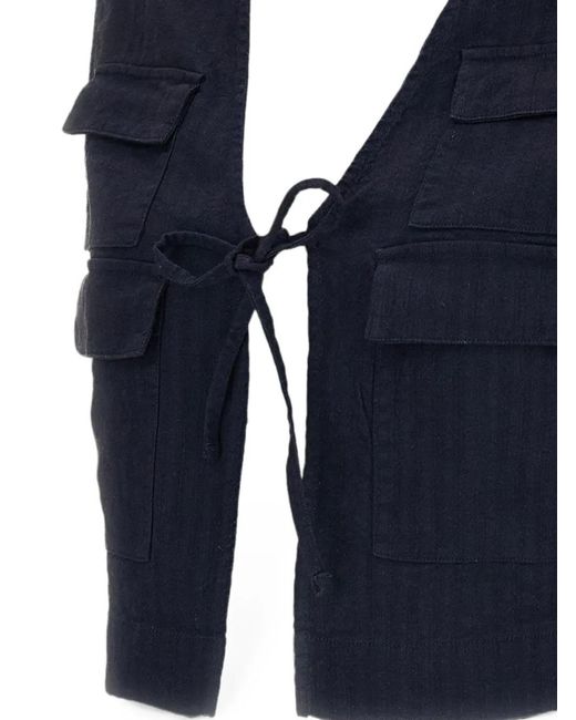 Barena Blue Patch Pocket Top