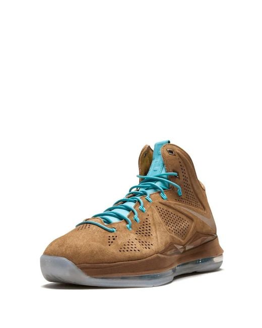 Nike Brown Lebron 10 Ext Qs Suede" Sneakers for men