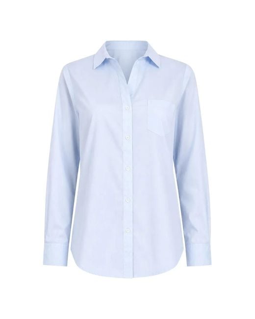 Pharaoh Blue Layla Button-Down Cotton Shirt