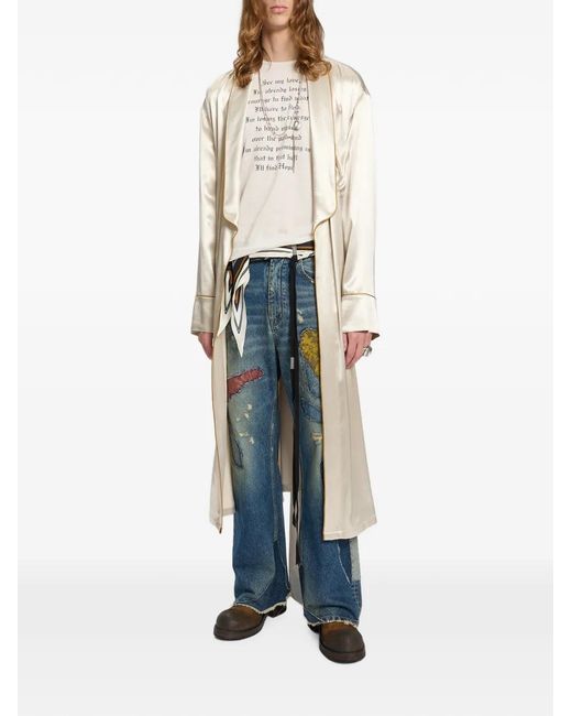 Ann Demeulemeester Blue Distressed Patchwork Jeans for men