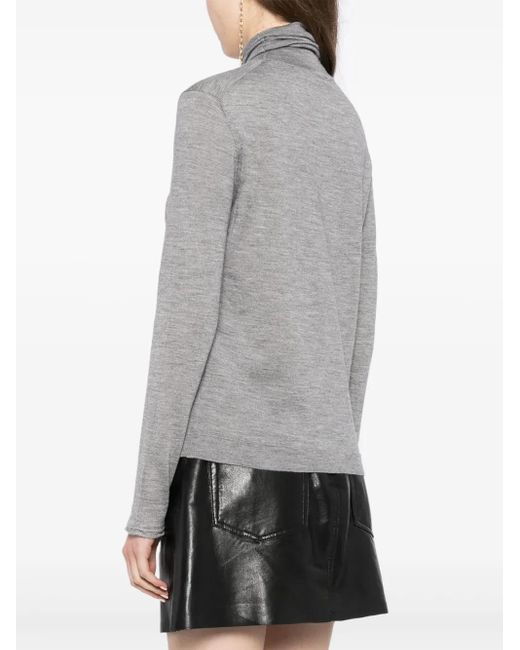 Tom Ford Gray Turtleneck Knitted Top