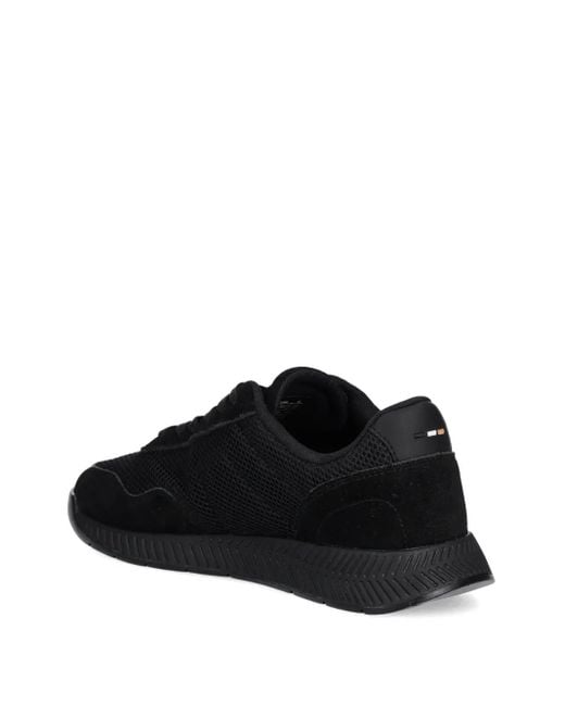Boss Black Titanium Mesh-Panel Sneakers for men