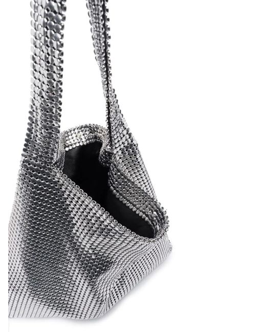 Borsa Tote Pixel Metallizzata di Rabanne in Blue