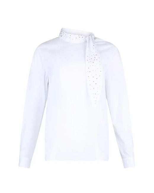 Liu Jo White Bow-Detail Blouse